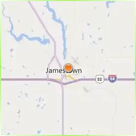University of Jamestown Location Map