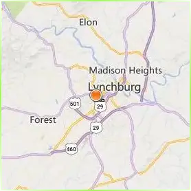 University of Lynchburg Location Map